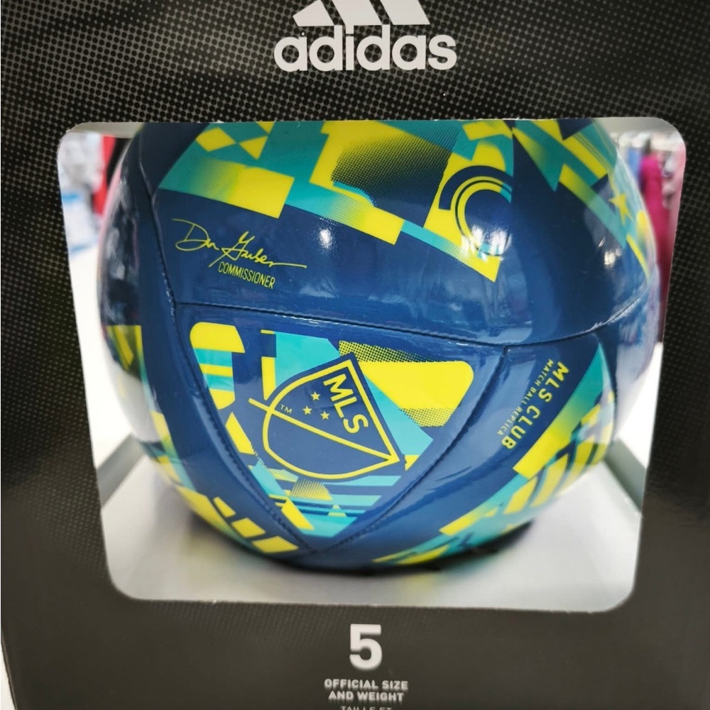 Adidas Blue and Yellow MLS Soccer Ball - Picture 3 of 4